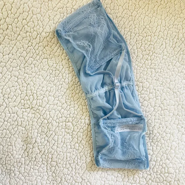 Kimchi Blue Urban Outfitters Light Blue Strapless Lace Bandeau Bralette - Image 8