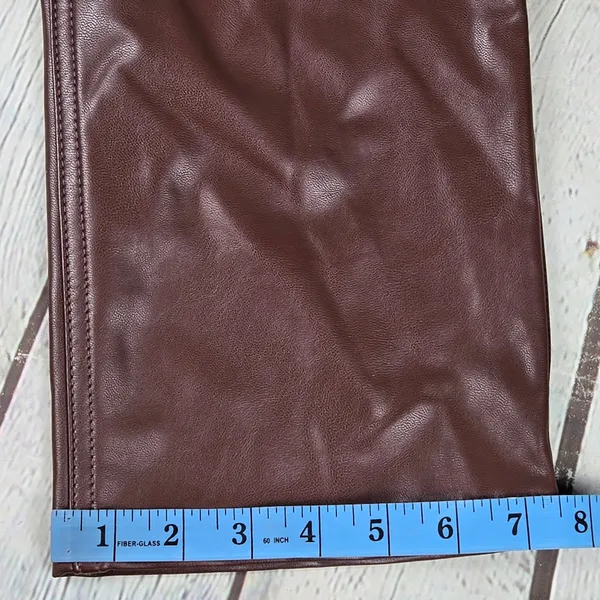 Abercrombie & Fitch 90s Straight Ultra High Rise Faux Leather Pants Brown 27/4S - Image 11