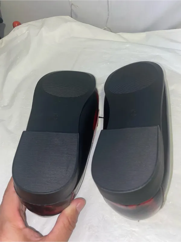 Women Black and Red Penny Loafers - Classic Leather Dress Shoes - Image 3