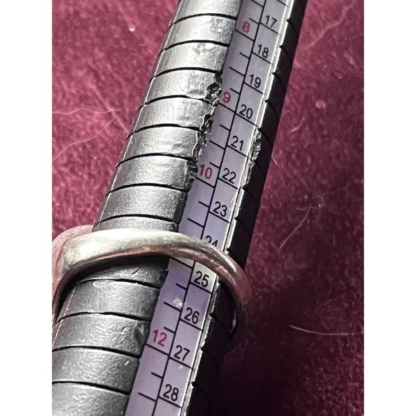 Size 11 Statement Faux Turquoise Ring - Modernist Silver-Tone Cage Design - Image 4