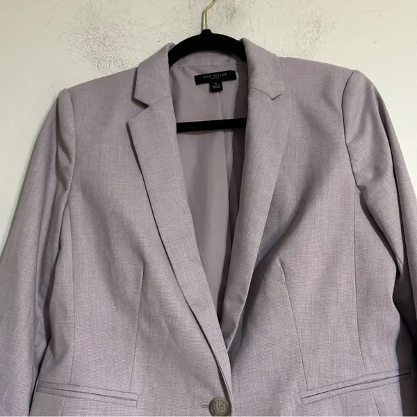 Ann Taylor Lavender Single Button Blazer Size 8 Petite Office Work Spring - Image 4