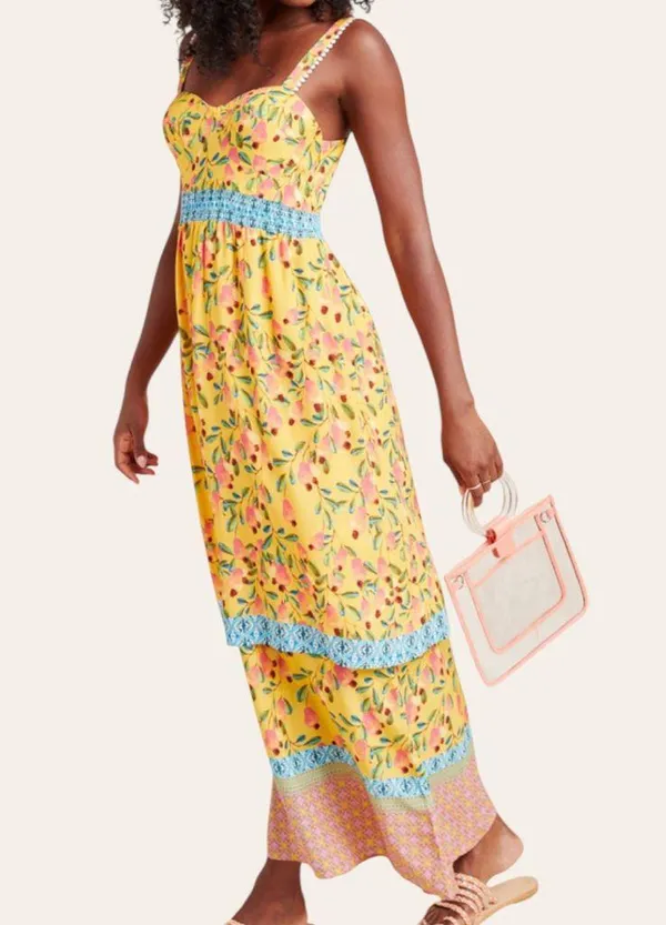 NWT Anthropologie Farm Rio Anjou Maxi Dress Size 2 Petite Retail $240.00 - Image 2