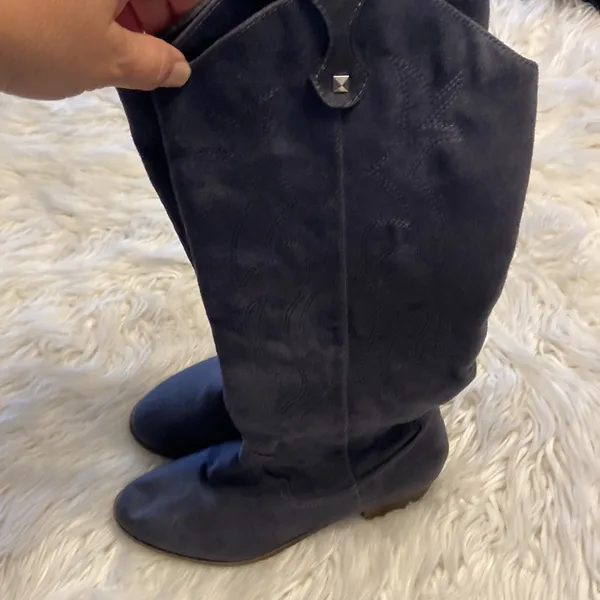 Boots long 16” color bluish/gray excellent condition see pictures size 8.5 - Image 5