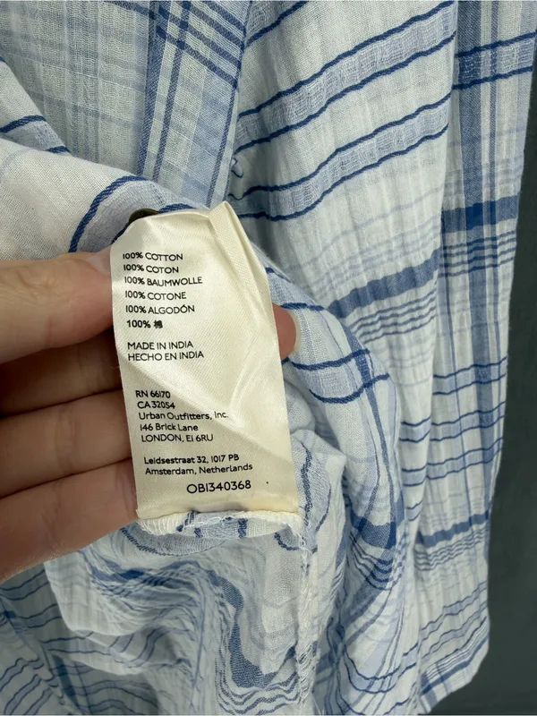 Anthropologie Pilcro and the Letterpress Western Blue & White Plaid Tunic Top - Image 7