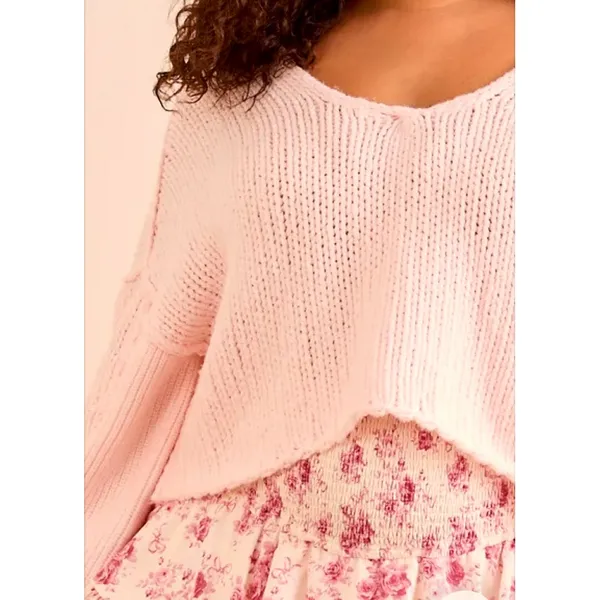 Arula Laney Baby Pink Crop Sweater NWT 1X - Image 2