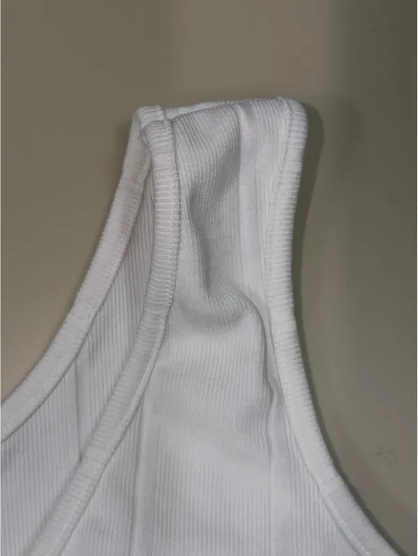 PrettyLittleThing White Ribbed Crop Tank Top Women’s US 12 NWT - Image 5