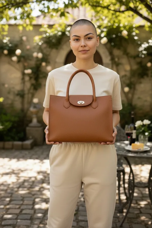 Furla Made in Italy Leather Crossbody Bag Caramel Brown Small Minimalist - Image 2