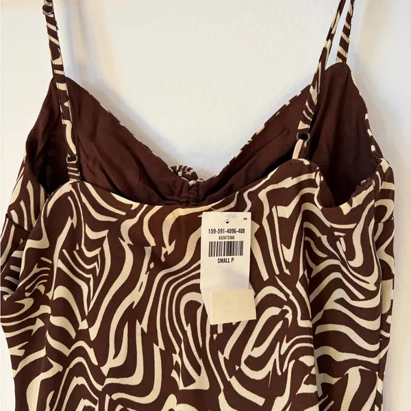 Abercrombie & Fitch Brown Abstract Maxi Dress - Image 3