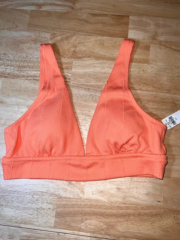 Large aerie Women’s Rib Orange Bikini Top BNWTS - Image 2