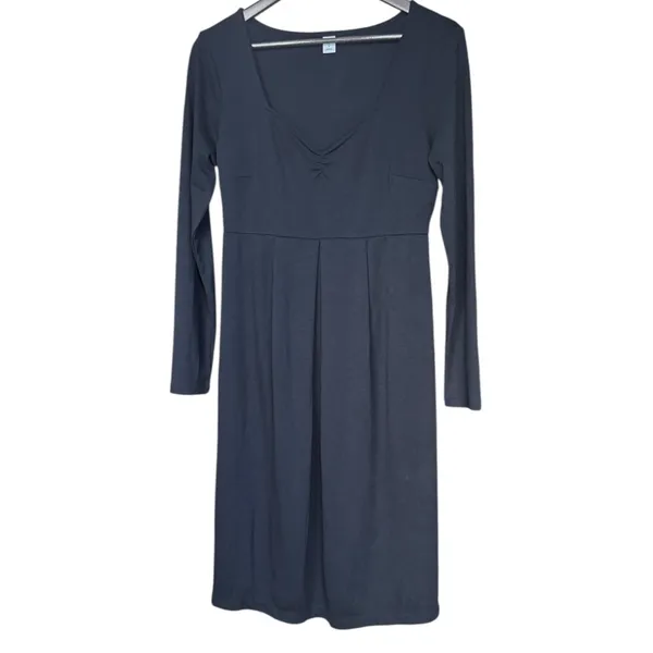 NWT Old Navy Maternity Black Crepe Fit & Flare Dress Sz M‎ - Image 2