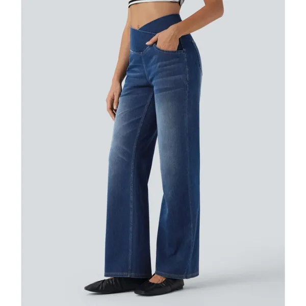 Halara Crossover High Waisted Tummy Control Casual Straight Leg Size Small - Image 11
