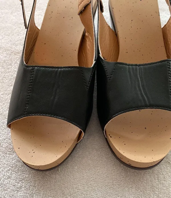 Lightweight peep toe sling back shoes Size 40 9.5 adjustable straps NWOT - Image 3