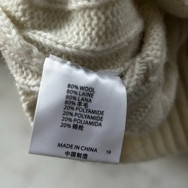 Brandy Melville Wool Fisherman Cable Knit Cream Sweater Small Cottagecore - Image 6