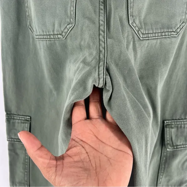 Vervet Cargo Wide Leg Jeans Army Green High Rise Utility 100% Cotton Size 26 - Image 10