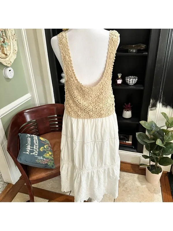 Anthropologie Beckett Crochet Eyelet Dress – Size Medium - Image 9