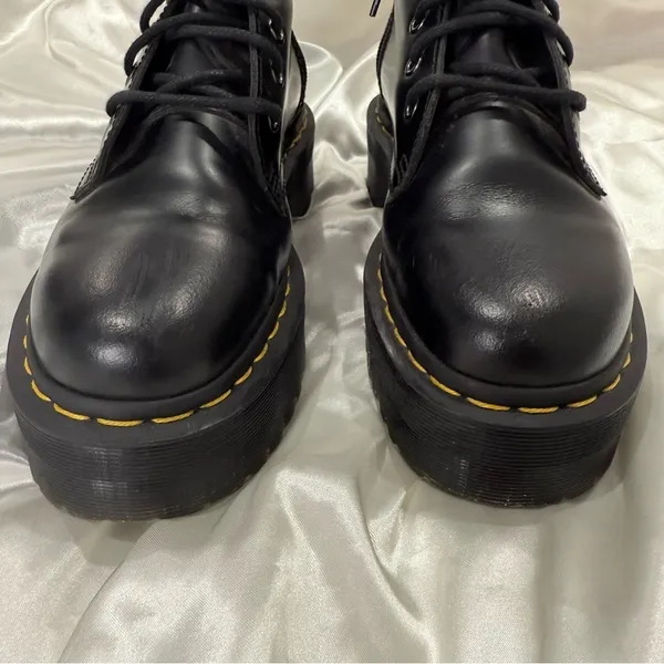 Dr. Martens Jadon Hi Polished Smooth Boots Leather Black 6 Platform Grunge Edgy - Image 13