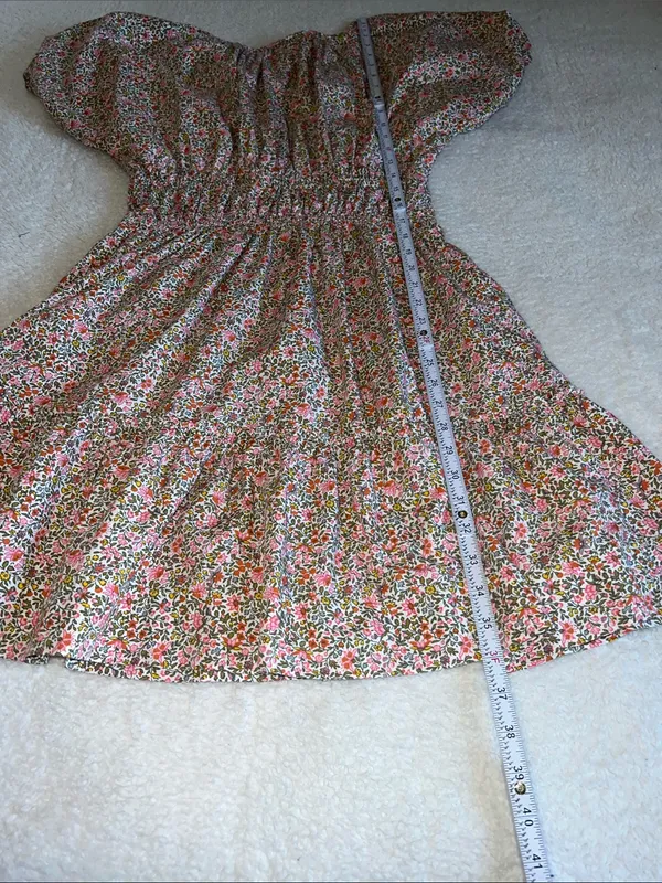 J.Crew Cinched Waist Puff Sleeve Floral Mini‎ Dress MT - Image 7