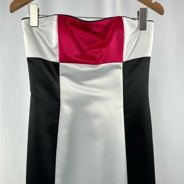 Vintage Jessica McClintock for Gunne‎ Sax Strapless Gown in Black Red Size 2 - Image 3
