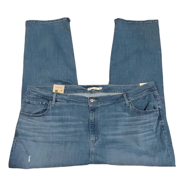 Levi's 724 Jeans Women's Size 26W NWT High Rise Slim Straight Distressed Blue - Image 4