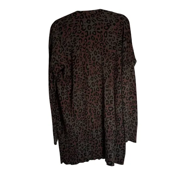 Sanctuary Leopard Print Longline Cardigan Sweater Olive Brown‎ Women's M - Image 10
