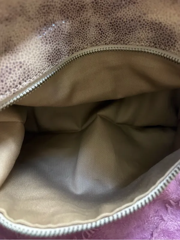 Kate Landry Taupe and Cream Fold-Over Leather Clutch - Image 3