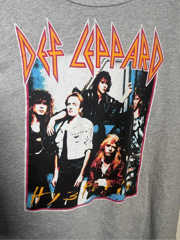 By Junkfood Def Leopard Grey Graphic Band Tee Womens XL Rock Music - Image 2