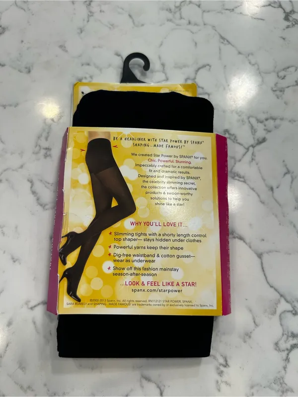 NWT Spanx Star Power Black Shorty Shaping‎ Tights Size C - Image 2