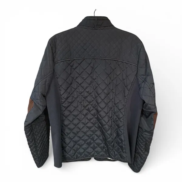 Quilted Moto Jacket Sherpa Lined Y2K Equestrian Elbow Patch Navy 1X Cavalini‎ - Image 2