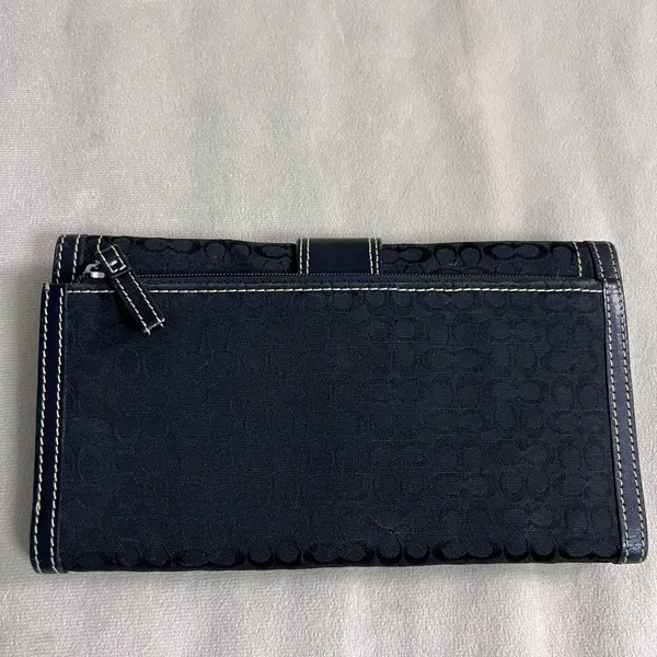 🖤✨ Coach Signature Jacquard Turnlock Wallet Black Leather Trim ✨🖤 - Image 3