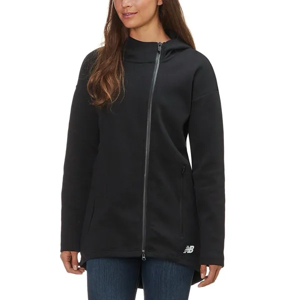 New Balance 247 Sport Full Zip Hoodie Women's Offset Zip Extended Length - Image 3