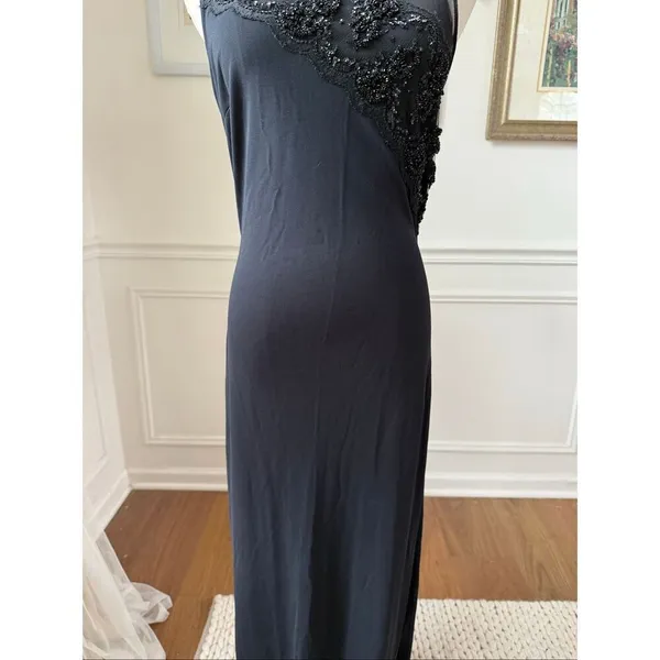 Rimini by Shaw Stretchy Black Sleeveless Column Dress Formal Gown Black 8 - Image 6