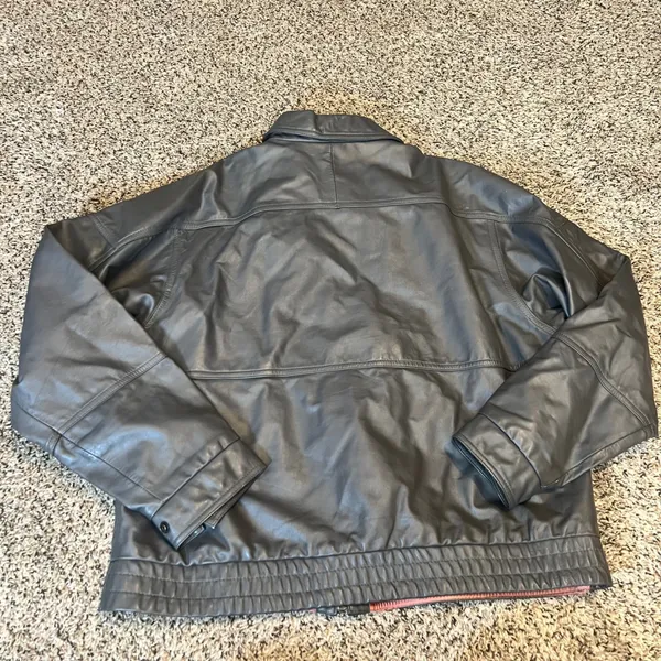 London Fog Women's Gray Faux Leather‎ Bomber Jacket "Outerwear of Distinction" - Image 11