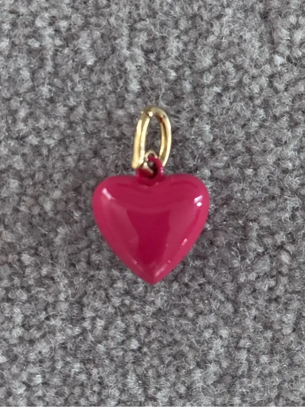 NWOT Roxanne Assoulin The Mini Puffy Heart Charm In Dark Rose - Image 2