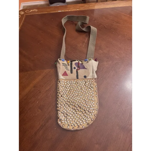 Ladies STUDDED HAND TOOLED Crossbody Bag Southwest Western - Image 3