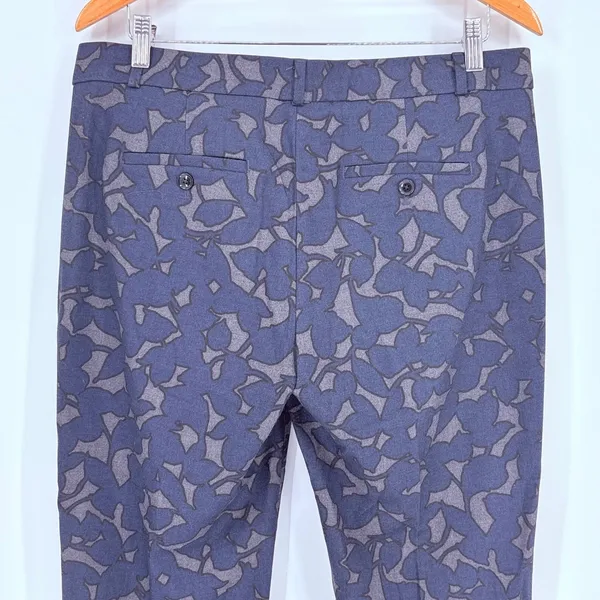 Banana Republic Avery Pant Women 10 Blue Grey Floral Ankle Trousers Preppy - Image 6