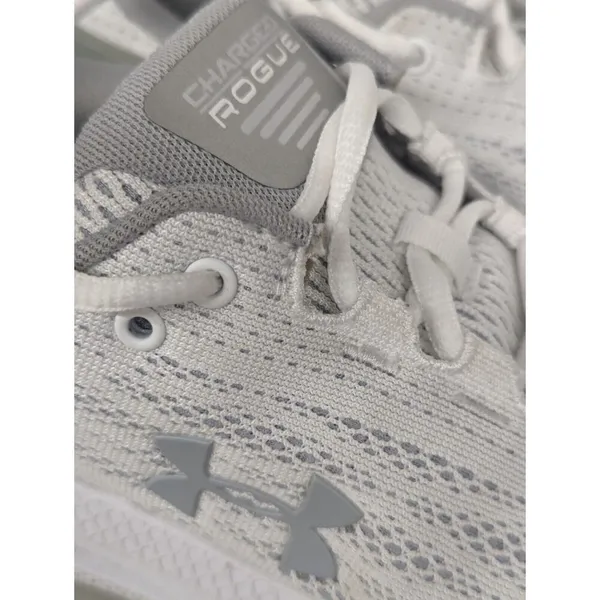 Womens Sz 10.5 Under Armour Charged Rogue Lace-Up White Trainers 3021247_106 - Image 7