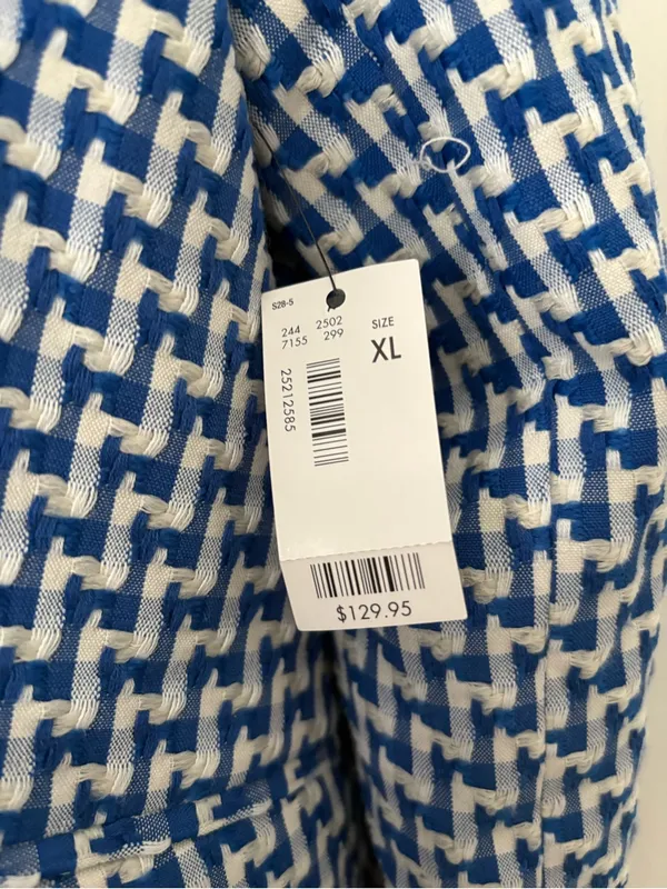 NWT The Limited Blue White Woven Blazer Jacket XL - Image 4