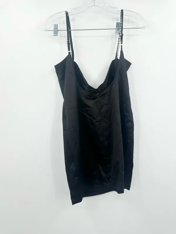RNWY NWT Black Rhinestone Strap‎ Bodycon Mini Dress Cutout Glam Night Size Large - Image 3
