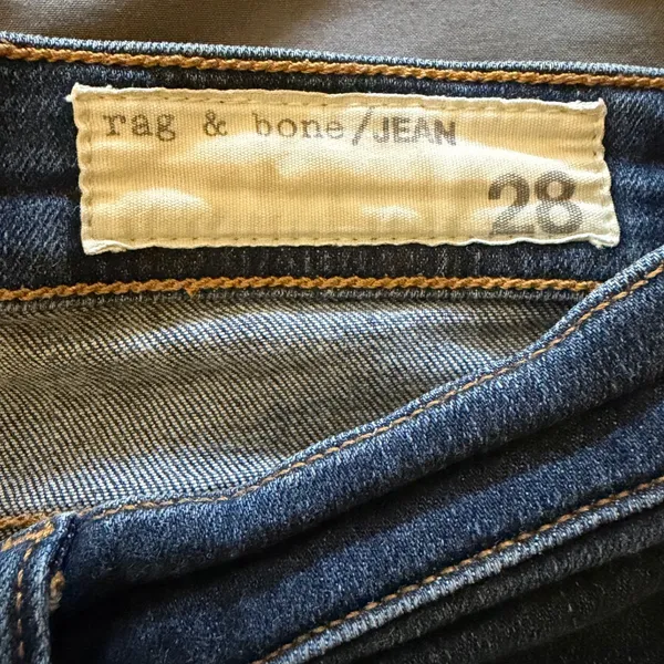 Rag & Bone High Rise Skinny Jeans Dark Indigo Blue‎ Denim Made in USA Size 28 - Image 3