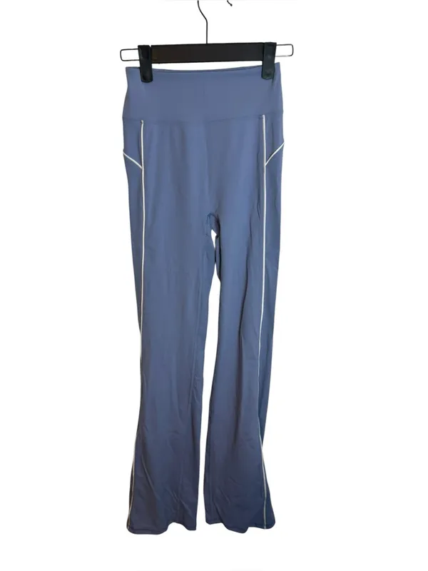 Garage Baby Blue Flare Leggings With Piping - Image 3