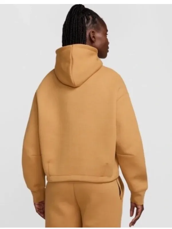 NWT!! Nike Sportswear Tech Fleece Oversized Hoodie in Flax with Black Details - Image 3