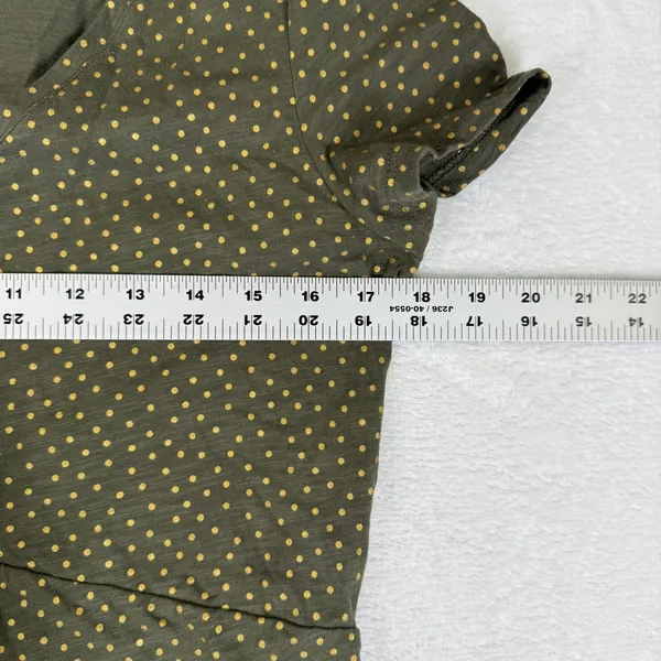 Boden Womens Olive Green Gold Polka Dot Cotton Ruffle Hem Dress US 8L J0341 - Image 3