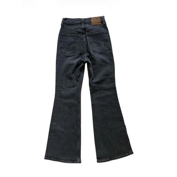 Levi's 70's High Flare‎ Jeans Womens 24 Faded Black Retro Denim Bell Bottoms - Image 8