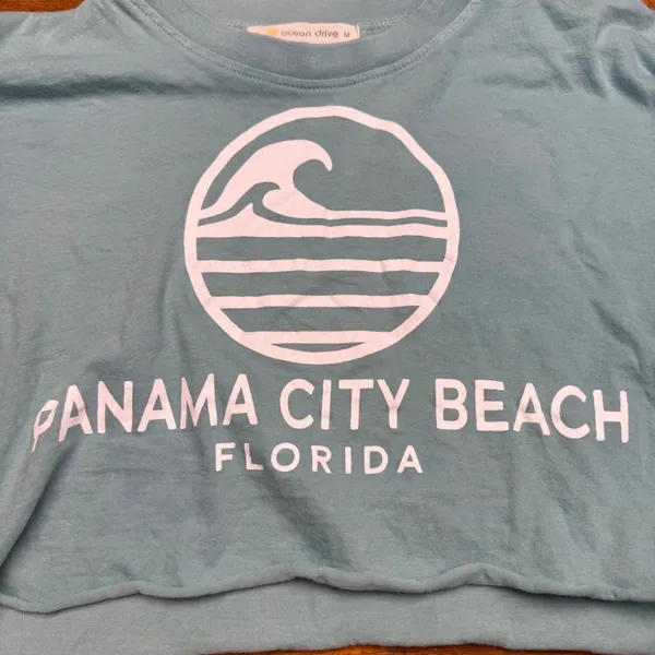 Ocean Drive Panama City Beach Florida Cropped T Shirt‎ Womens Size M - Image 2