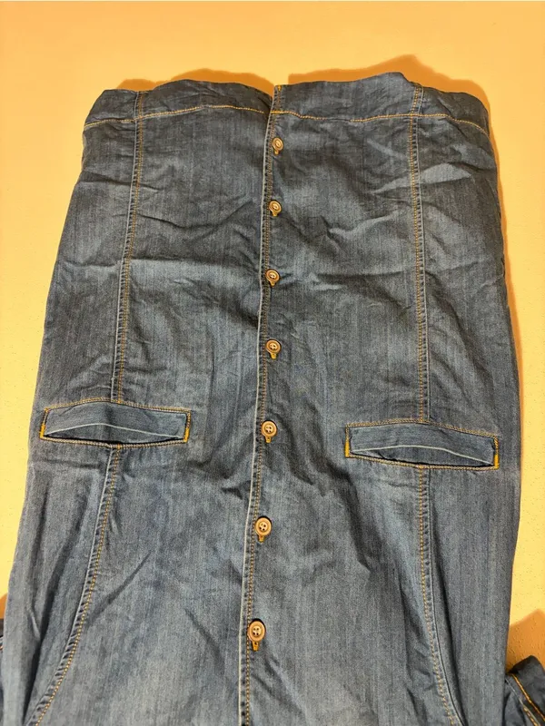 Cabi Piece of Cake Blue Chambray Denim Button Front Mini Dress Size Small 6580 - Image 11