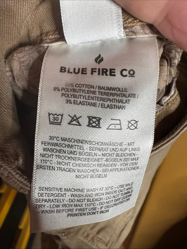 Blue Fire Co Chloe Skinny Ankle Jeans Beige Sand Storm Zip Hem Size 28 - Image 10