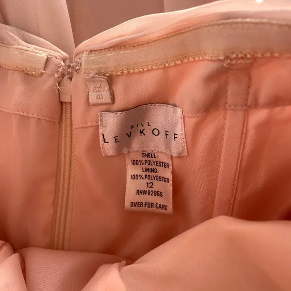 Bill Levkoff Bridesmaid's Dress Strapless Sweetheart Chiffon Gown Pink Size 12‎ - Image 7