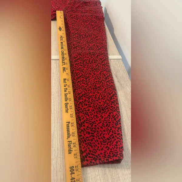 Alice + Olivia Good High Rise Ankle Skinny Jeans Red Leopard Funky Rock Size 28 - Image 6