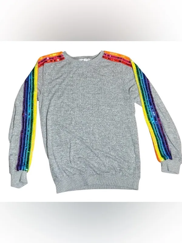 Lola + The Boys Rainbow Sequin Tracksuit Set Women’s Small - Image 2