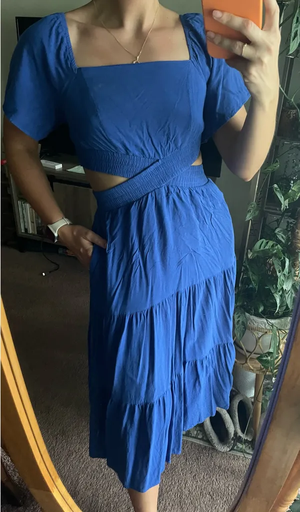 Blue cutout dress - Image 2